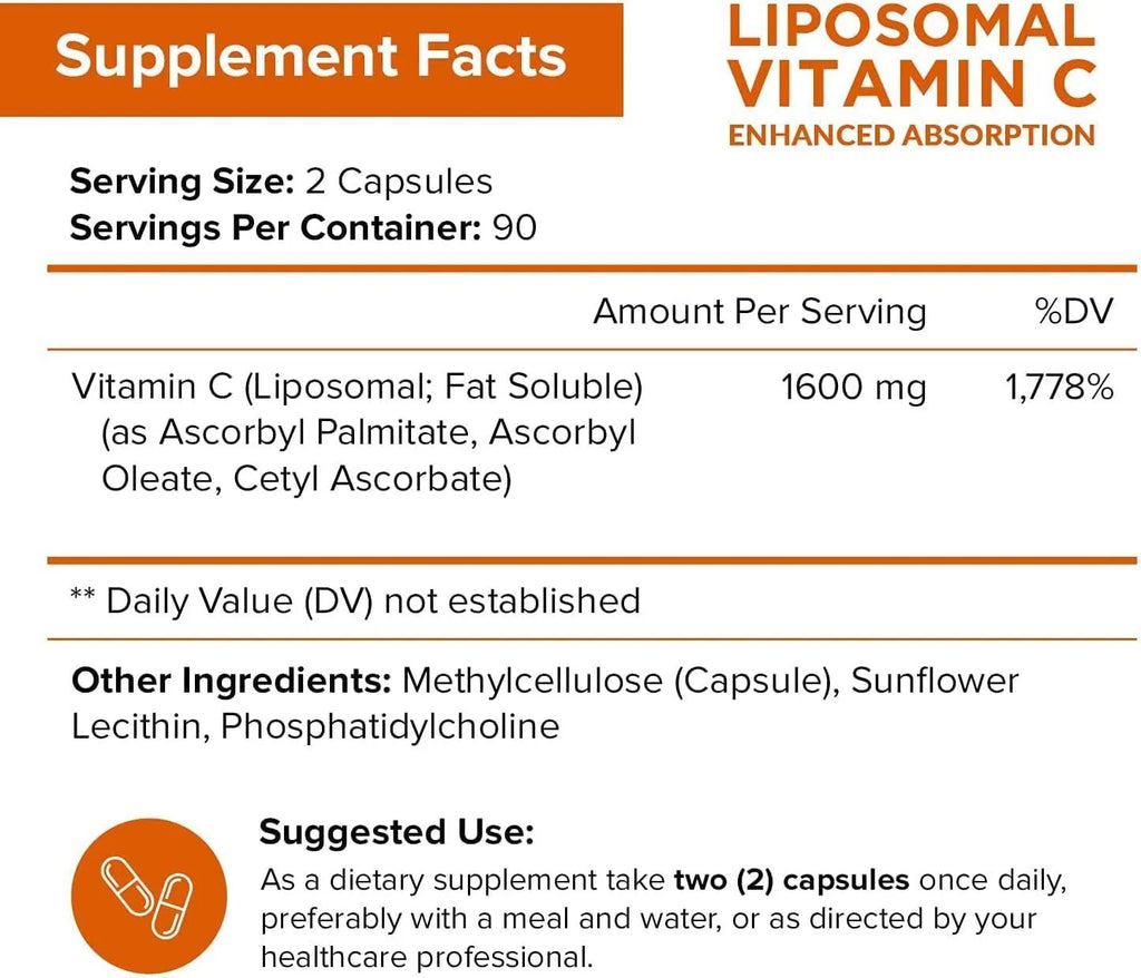 Vitamin C capsules supplement box with 180 pieces, adult use, normal temperature storage, vitamin C main raw material