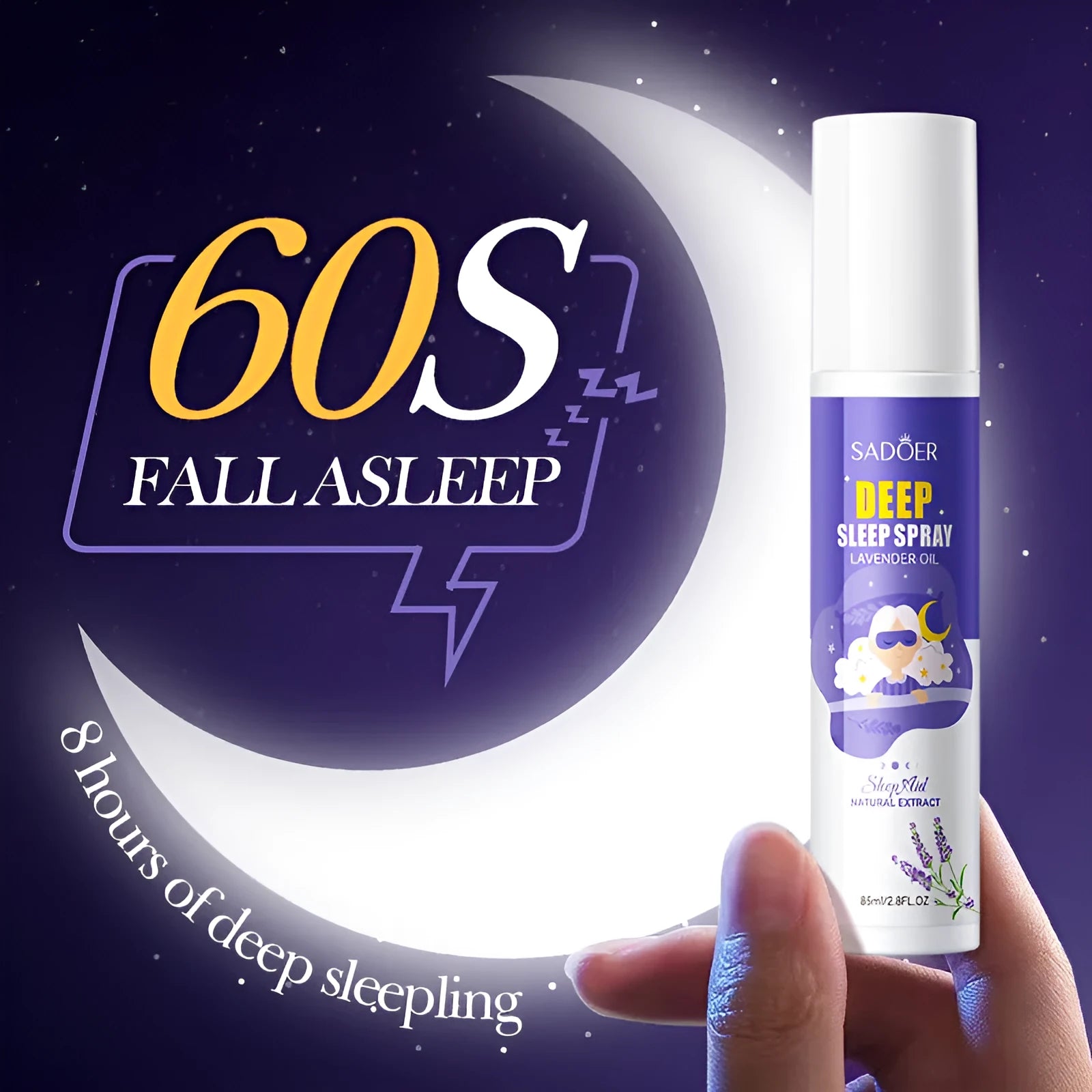 85ml fatigue relief sleep spray bottle with lavender chamomile fragrance for bedtime relaxation