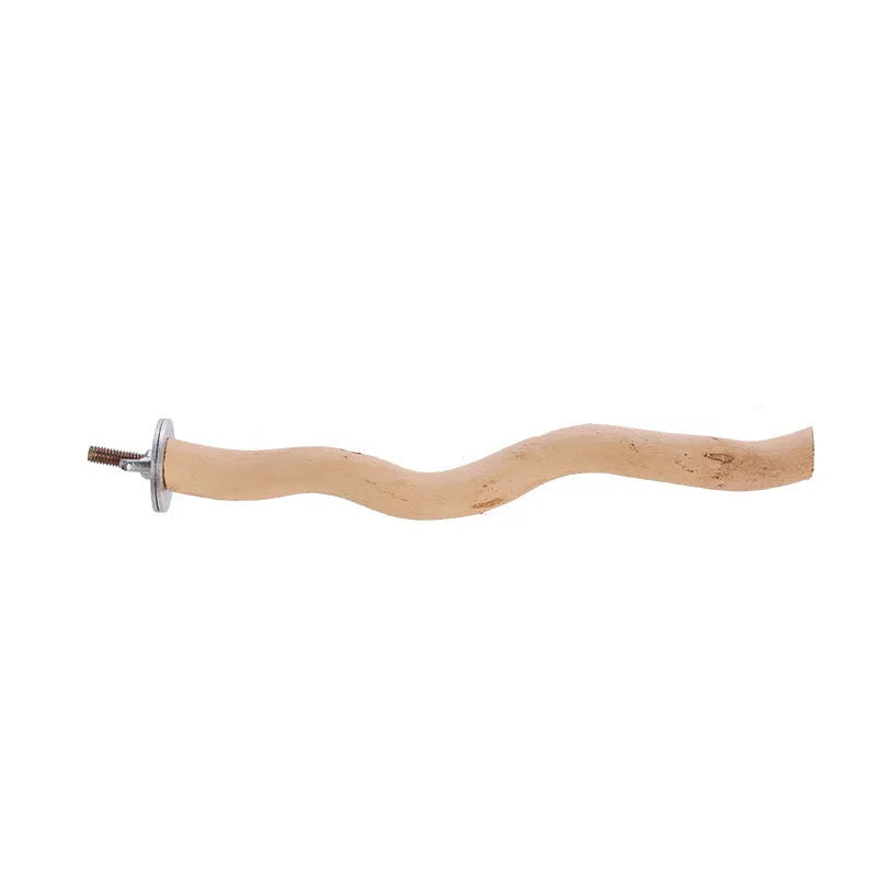 Solid wood bird stand toy for parrots, available in 20cm or 30cm height