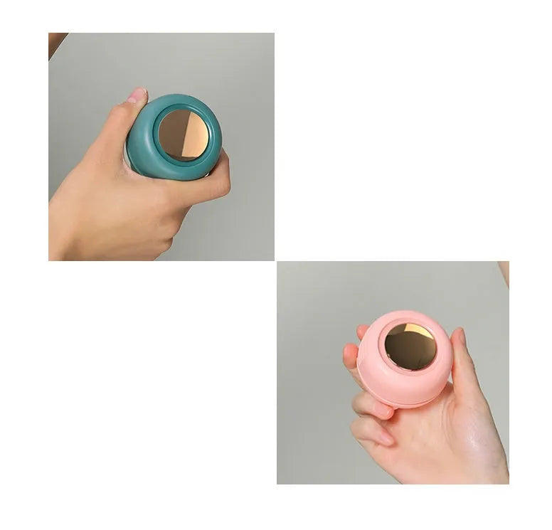 Mini clip fan in green with 900mAh battery, USB Type-C charging, and leafless design