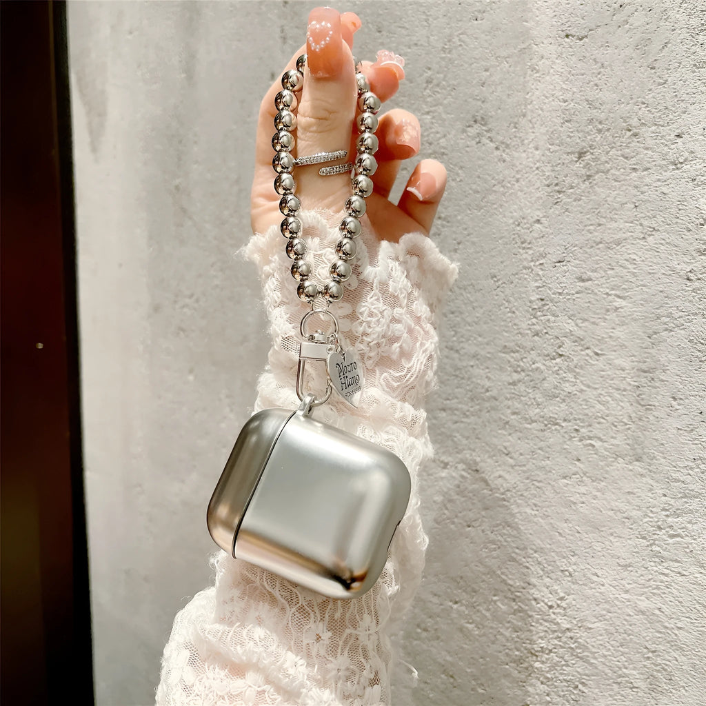 Matte plating TPU protective case for Apple AirPods showing electroplating finish