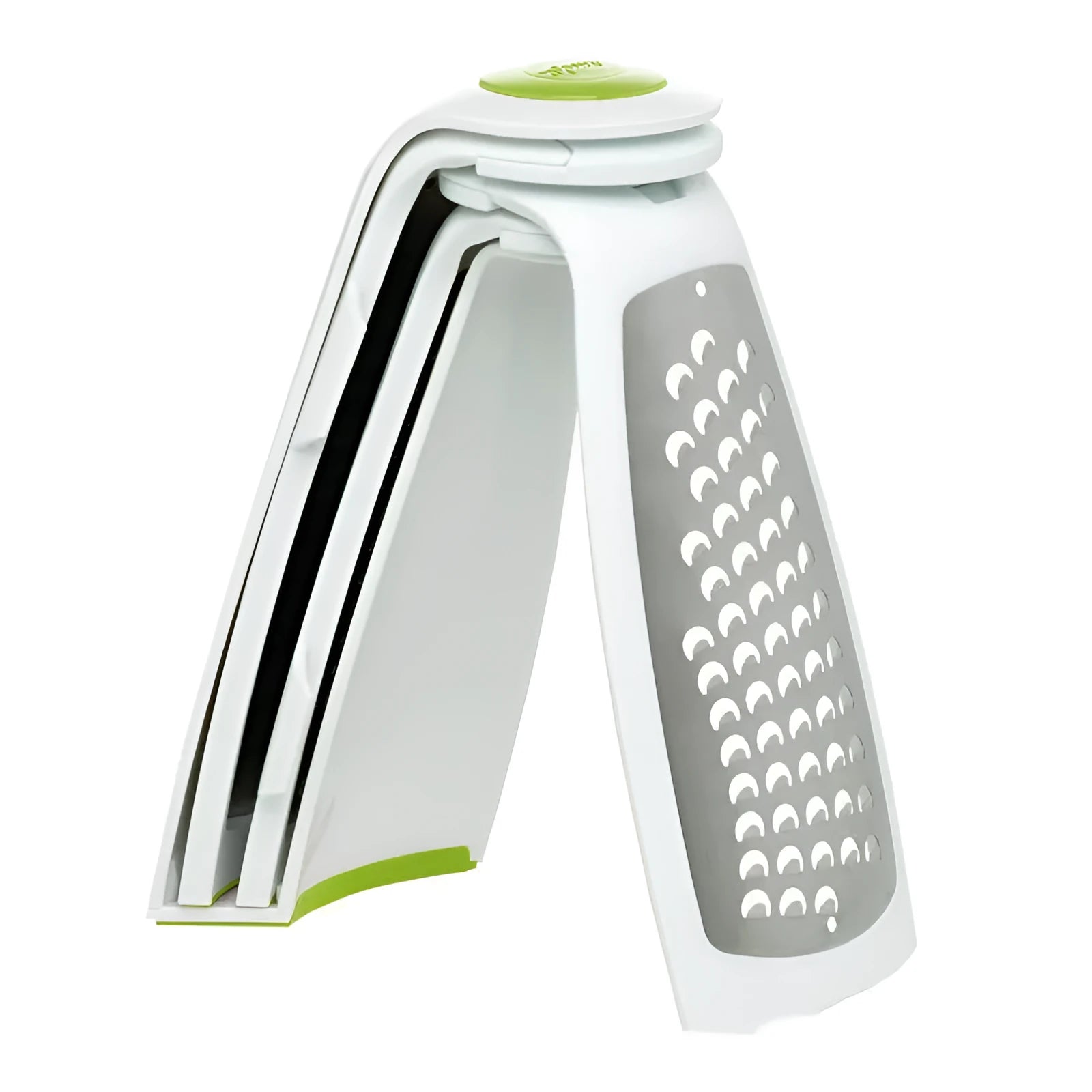 Collapsible stainless steel grater in red with foldable design, 24.5 x 11 x 8 cm