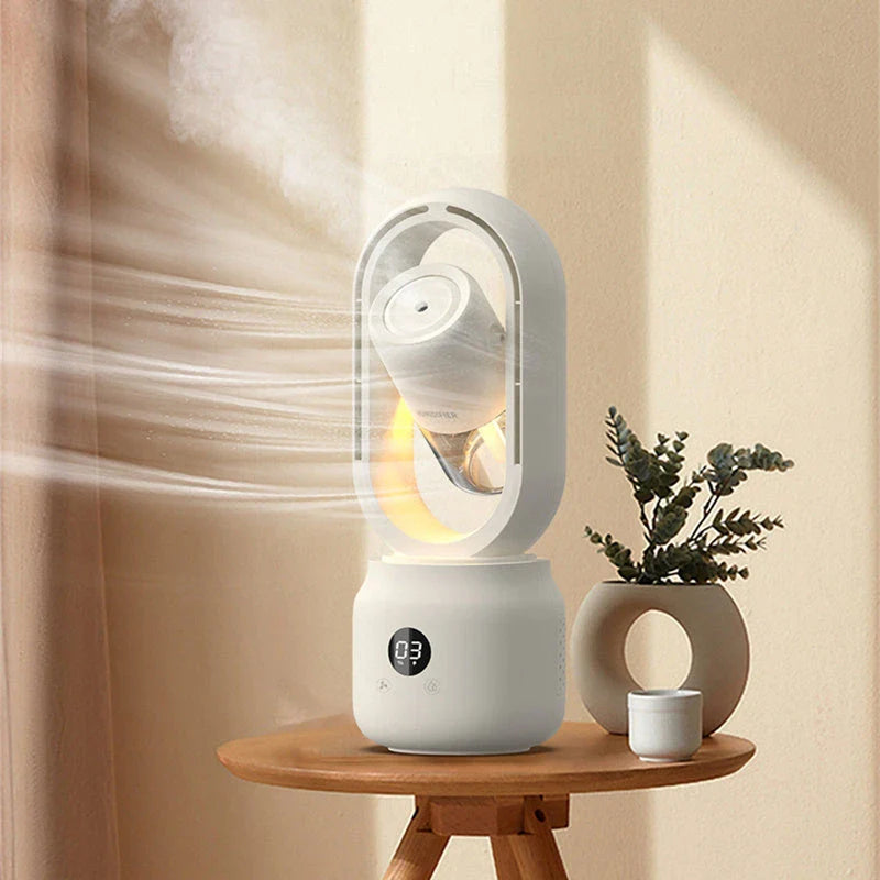 Innovative Bladeless Fan with Cooling Mist Humidifier - Powerful, Portable, and Refreshing Air Cooling Solution