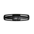 Black nylon seat belt clip for 5-point child car seat harness chest buckle.