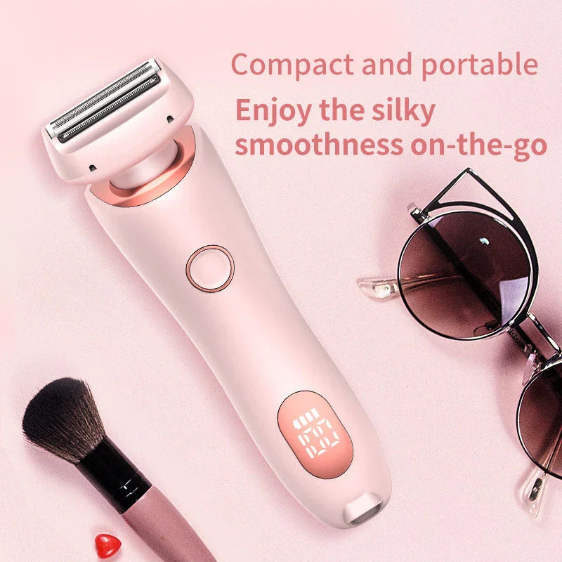 2-in-1 Electric Women's Shaver with Trimmer for Body, Face and Bikini Area