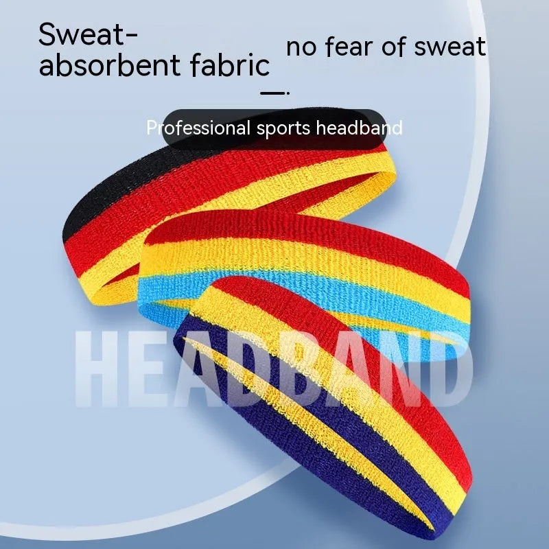 Elastic sports headband in multiple colour combinations for running and fitness activities