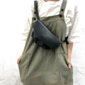 Black first layer cowhide leather handmade single-shoulder bag for women with compact design and urban simplicity style