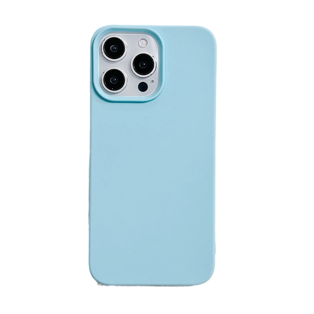 Solid colour half pack TPU matte phone case for iPhone 13 to 16 series with anti-fingerprint finish