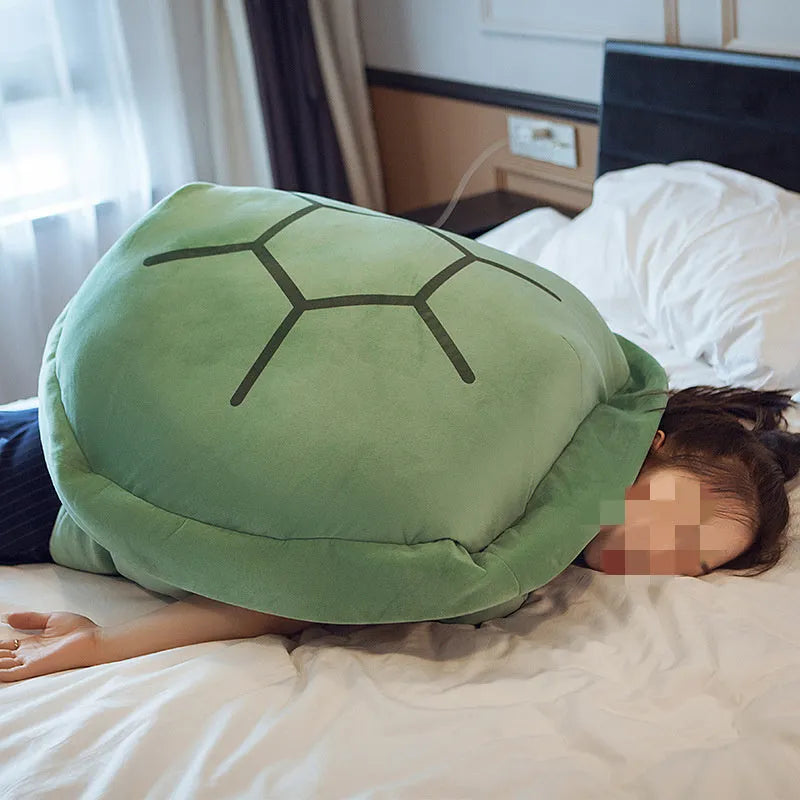 Oversized turtle shell plush pillow sleeping bag in short plush with PP cotton filling, 60cm to 130cm and 1.5 m sizes