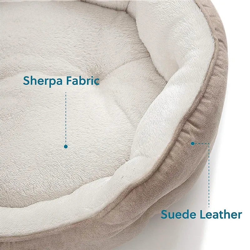 Soft round pet bed mat in size L measuring 76x60x20cm for small to medium dogs