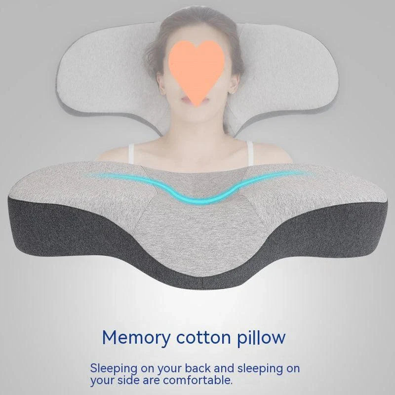 Premium memory foam pillow with contoured design for personalized neck support and spinal alignment