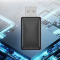 Black 2-in-1 wireless car adapter with aluminum alloy construction and USB connector