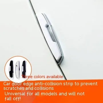 Black plastic silicone car door bumper protection strips, four-piece set
