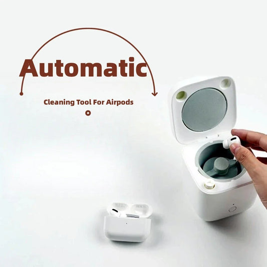 Automatic Earbud Cleaning Kit for AirPods and Wireless Earphones - Powerful Suction, Rechargeable Battery, Compact Design