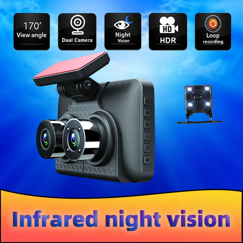 4 inch touch screen car dashcam with wide angle lens and night vision capability
