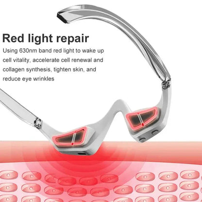 Eye massager device with micro-current technology to reduce wrinkles, dark circles, and eye bags