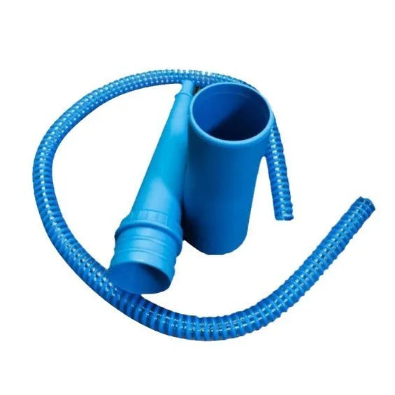 Blue plastic suction pipe washing machine cleaner tool with 114cm length and round head for drum filter maintenance