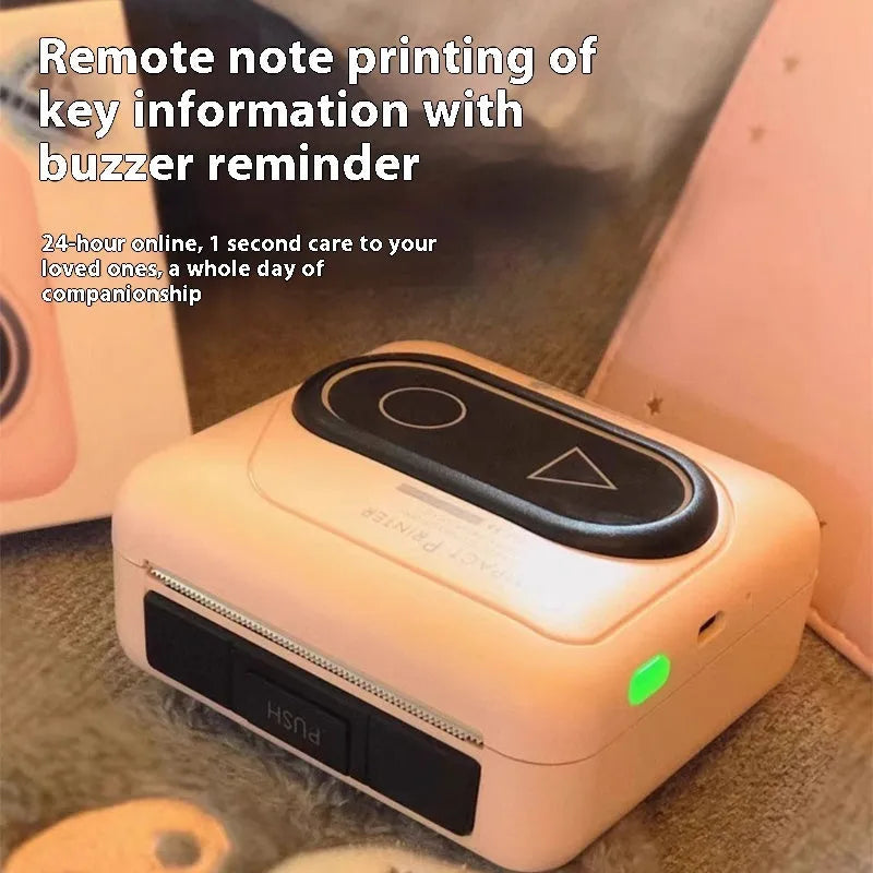 Compact Avocado Green Bluetooth thermal mini printer for wireless mobile phone photo and text printing.