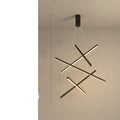 Modern glass LED chandelier with remote control, black iron body, adjustable height 1-3 metres, 3-head model