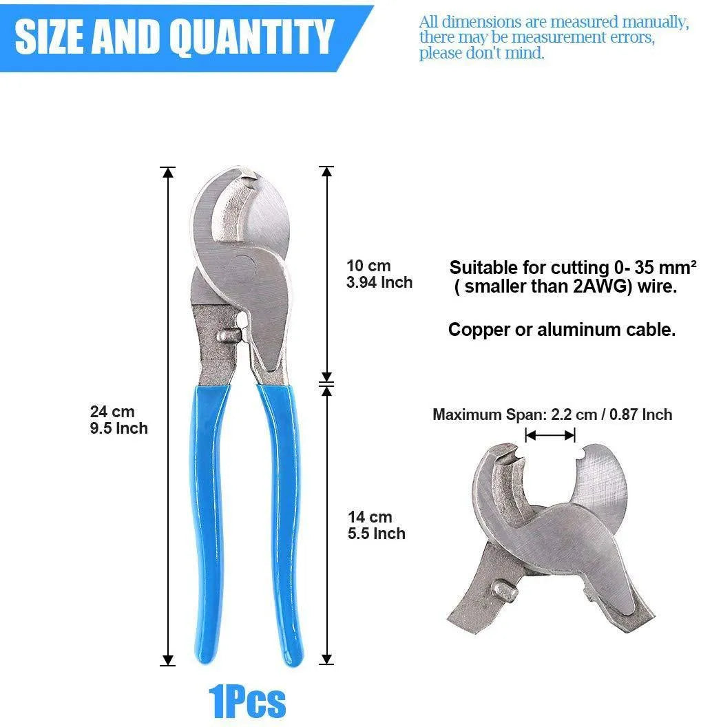 HX-50B aluminium cable crimping pliers with cable cutter and connector assortment