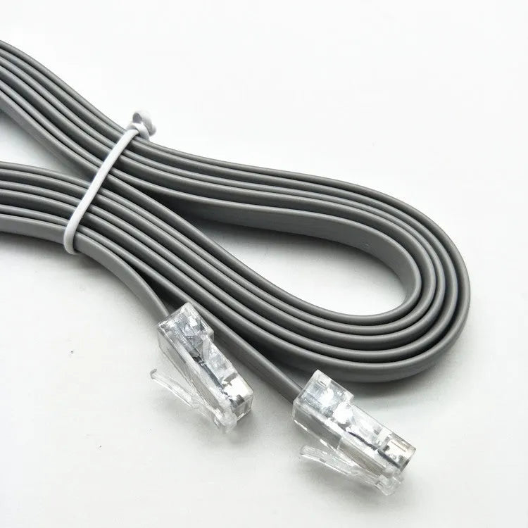 Silver grey CAT6 Ethernet patch cable with RJ45 connectors, 2 metres long