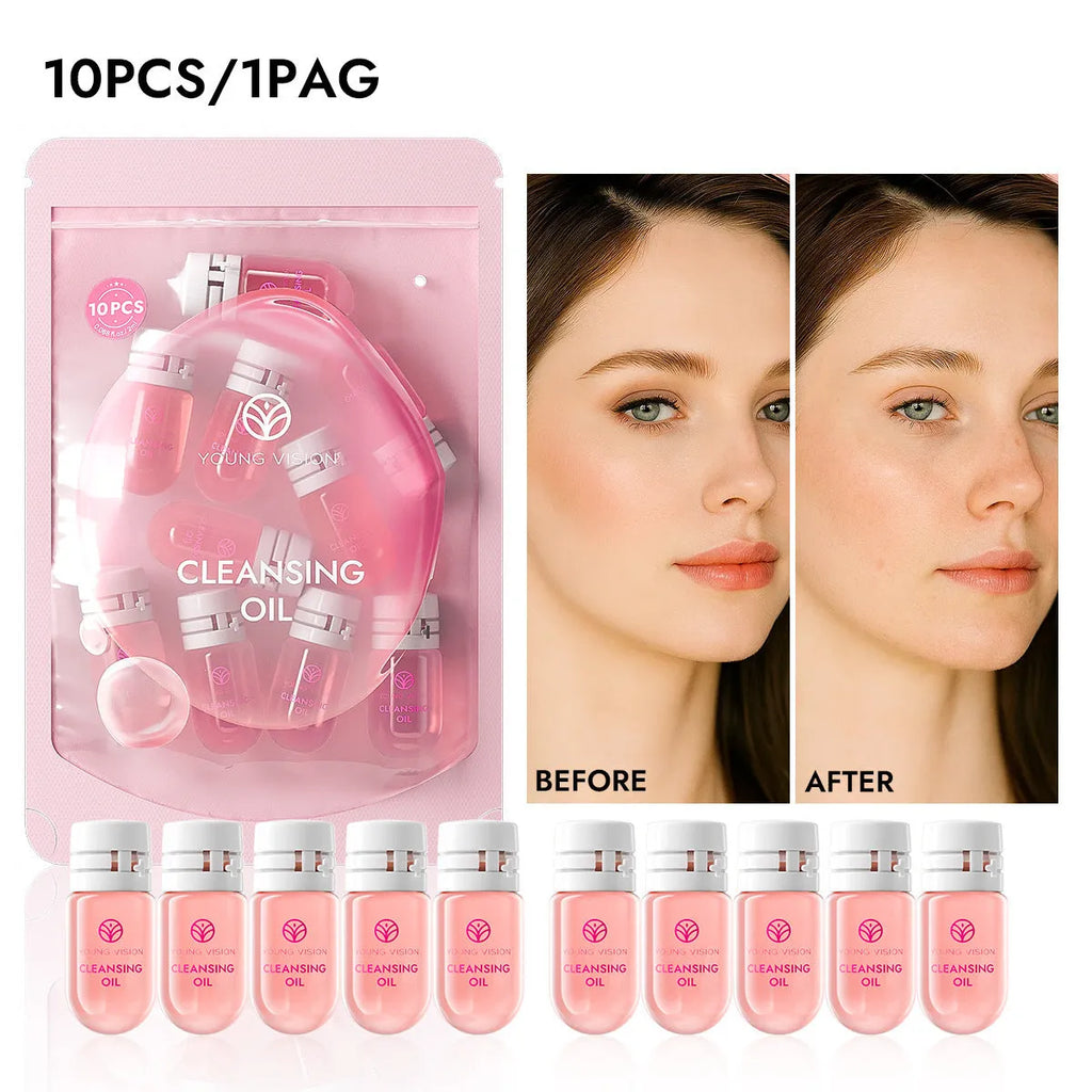 Disposable cleansing oil travel pack with 2ml sachets for portable makeup removal