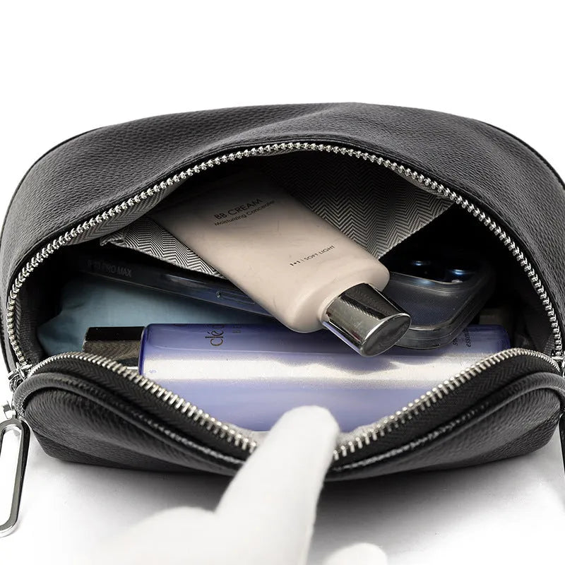 Women's saddle shape PU leather messenger bag in black, white and green colour options