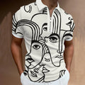 Men's solid striped short-sleeved polo shirt with loose fit, available in multiple colours and sizes M to 3XL