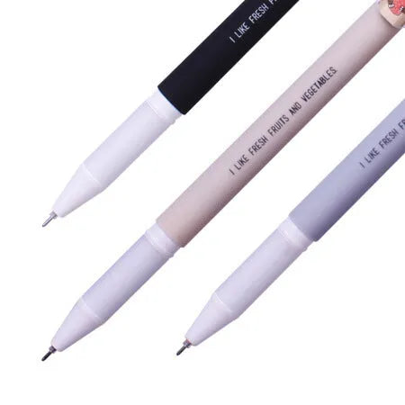 Black gel pen with full needle tube, plastic shell, 14.1x1.1 cm pen body, non-erasable ink, shown as office stationery pen.