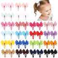 40 piece set of colourful grosgrain ribbon baby hair bow clips with wrapped snap clips