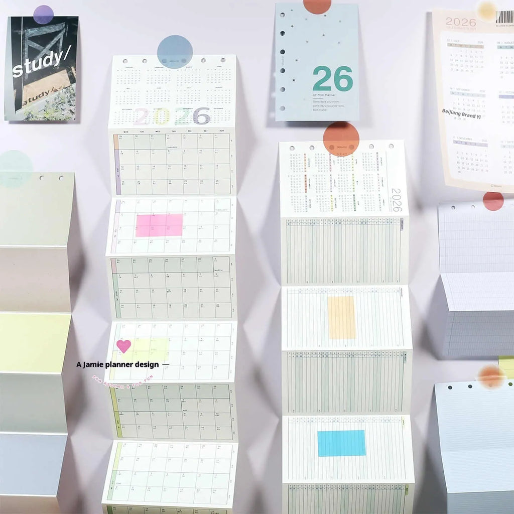2026 monthly calendar card set with calendar fold in basic packaging, colour option 2026 Monthly Calendar Card
