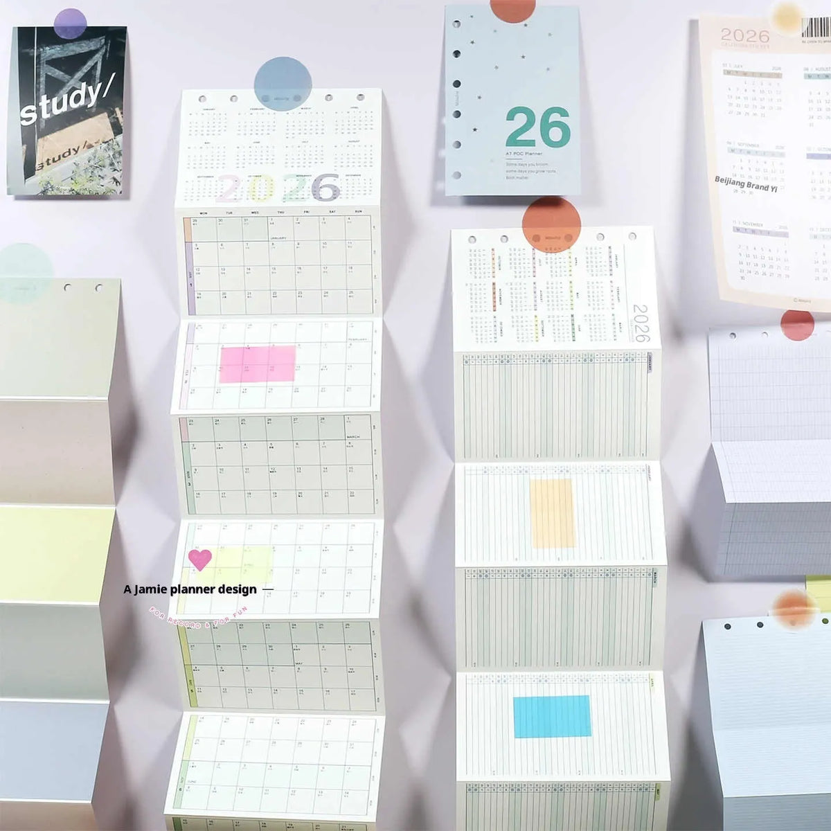 2026 monthly calendar card set with calendar fold in basic packaging, colour option 2026 Monthly Calendar Card