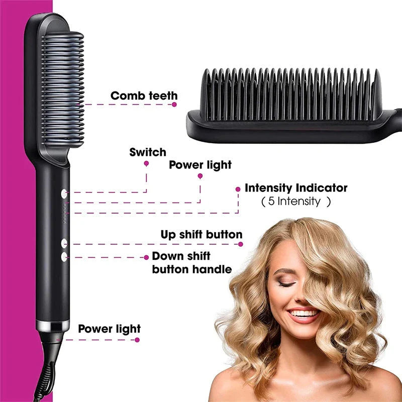 Premium 2-in-1 Hair Straightener & Curling Iron with Negative Ion Technology for Smooth, Shiny Hair