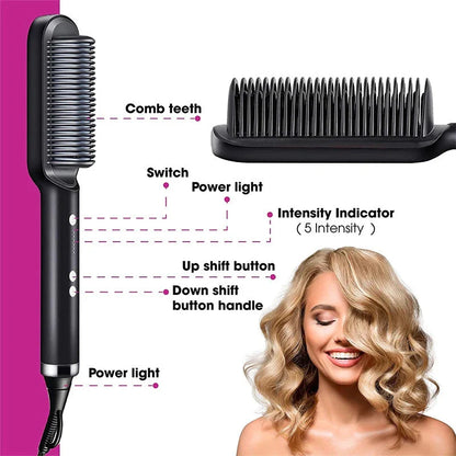 Premium 2-in-1 Hair Straightener & Curling Iron with Negative Ion Technology for Smooth, Shiny Hair