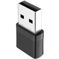 Black two-in-one network card with nickel-plated USB connector combining Bluetooth adapter and dual band access point