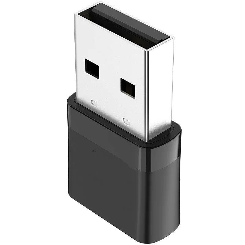 Black two-in-one network card with nickel-plated USB connector combining Bluetooth adapter and dual band access point