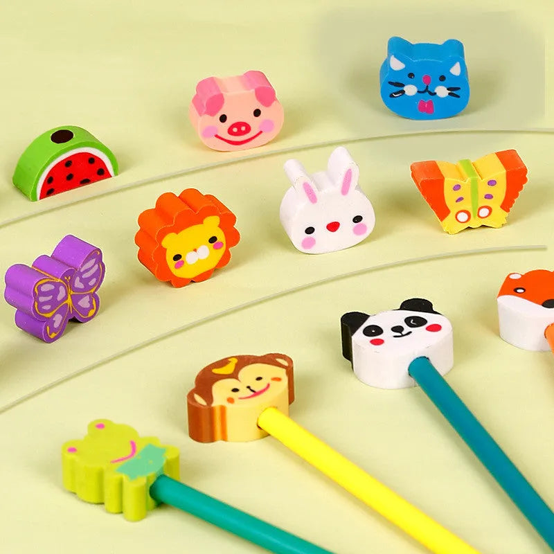 Wooden colour pencil set with 24 different colours in cartoon style packaging