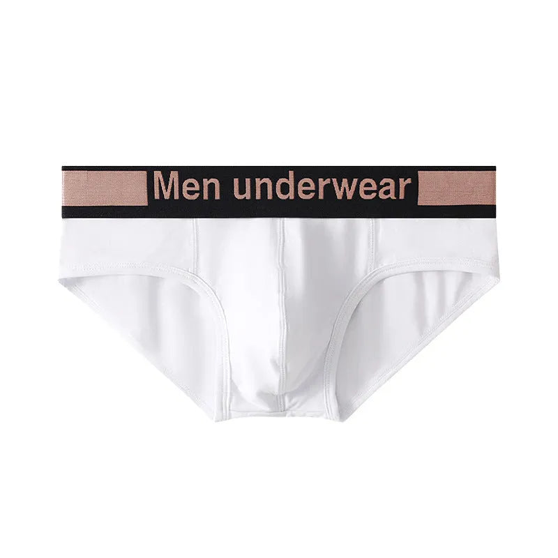 Men's black modal briefs with a gradient colour detail on the low waistband.