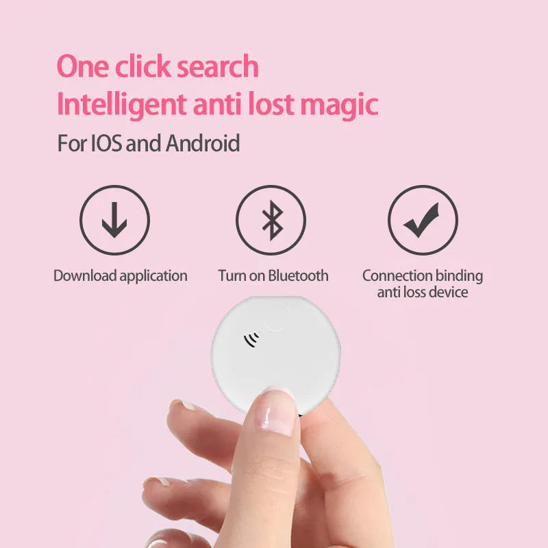 White plastic Bluetooth pet tracker, 40x40x10mm square anti-lost collar tag for cats and dogs
