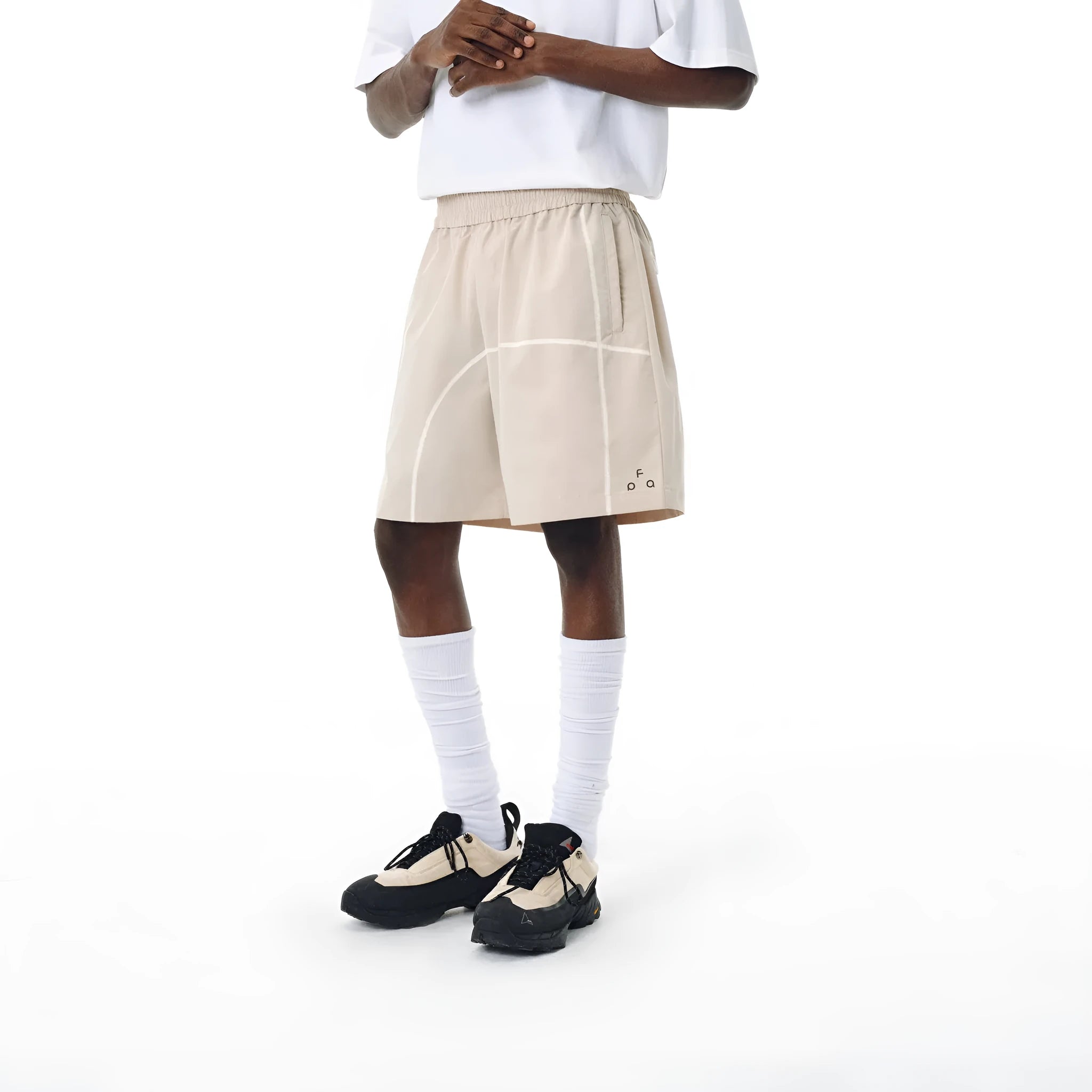 Retro functional drawstring shorts in polyester fabric available in three colours