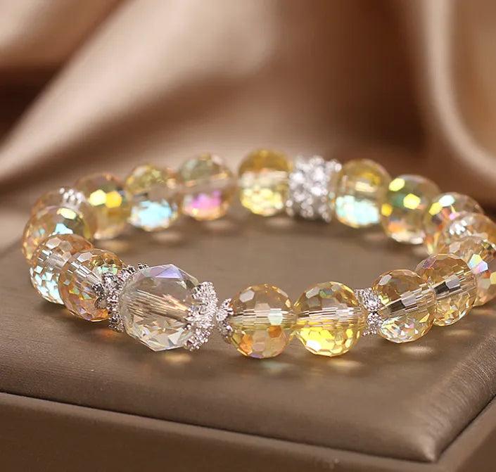 Austrian amethyst bracelet for women in artificial crystal with purple and yellow colour options