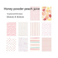 Pack of fifty retro dessert-themed collage note papers in assorted colours, each sheet 56mm by 83mm.