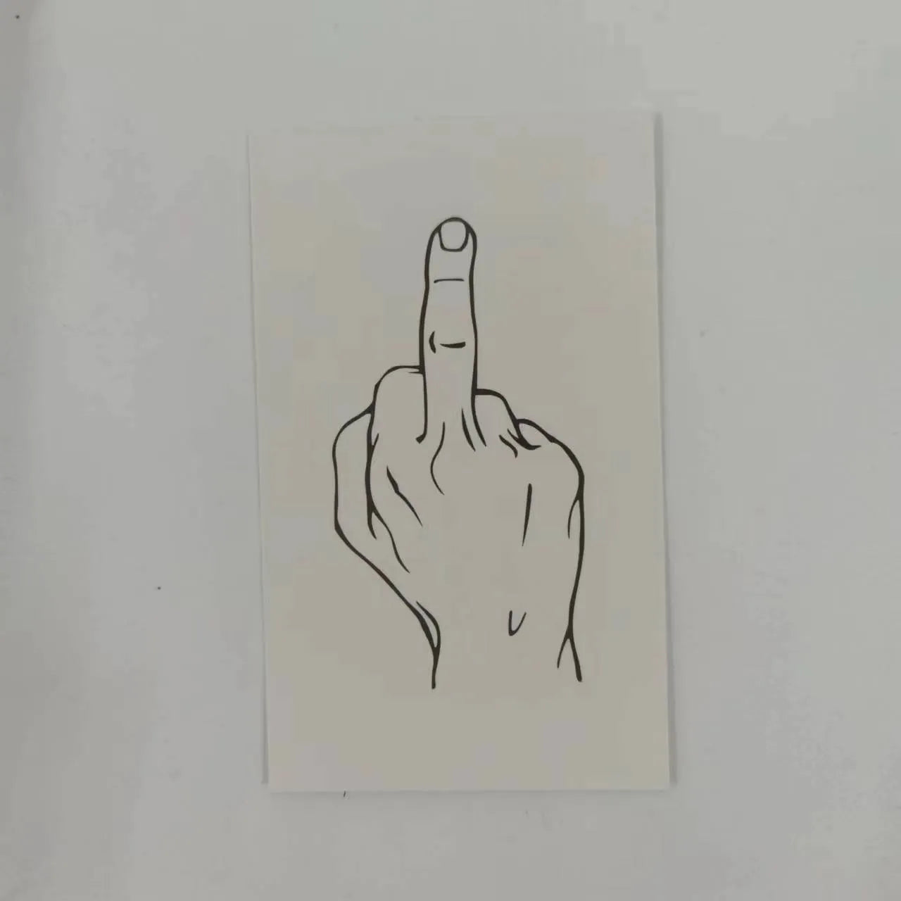 Illegal parking reminder card with middle finger design for vehicle windscreen placement