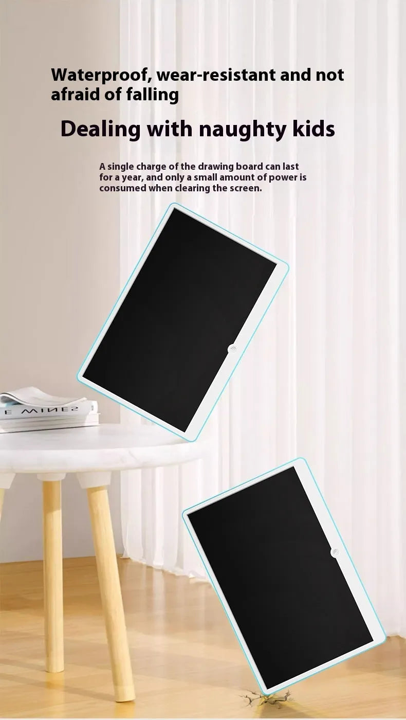 19-inch LCD children's drawing board in blue and white colour with stylus