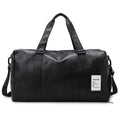 Large and small sized black dry wet separation fitness shoulder messenger bag made of PU