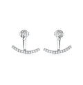 925 silver smile earrings with diamond-embedded design, U-shaped geometric silhouette, Style 1