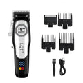 Rechargeable low noise electric hair clipper with washable blade in silver black gold colours