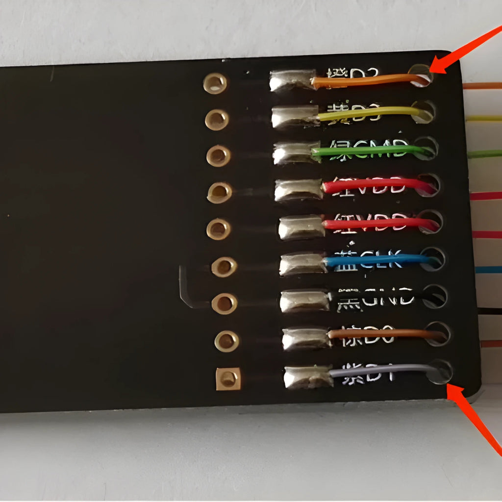 EMMC read and write tool for car audio host maintenance with SD card connector