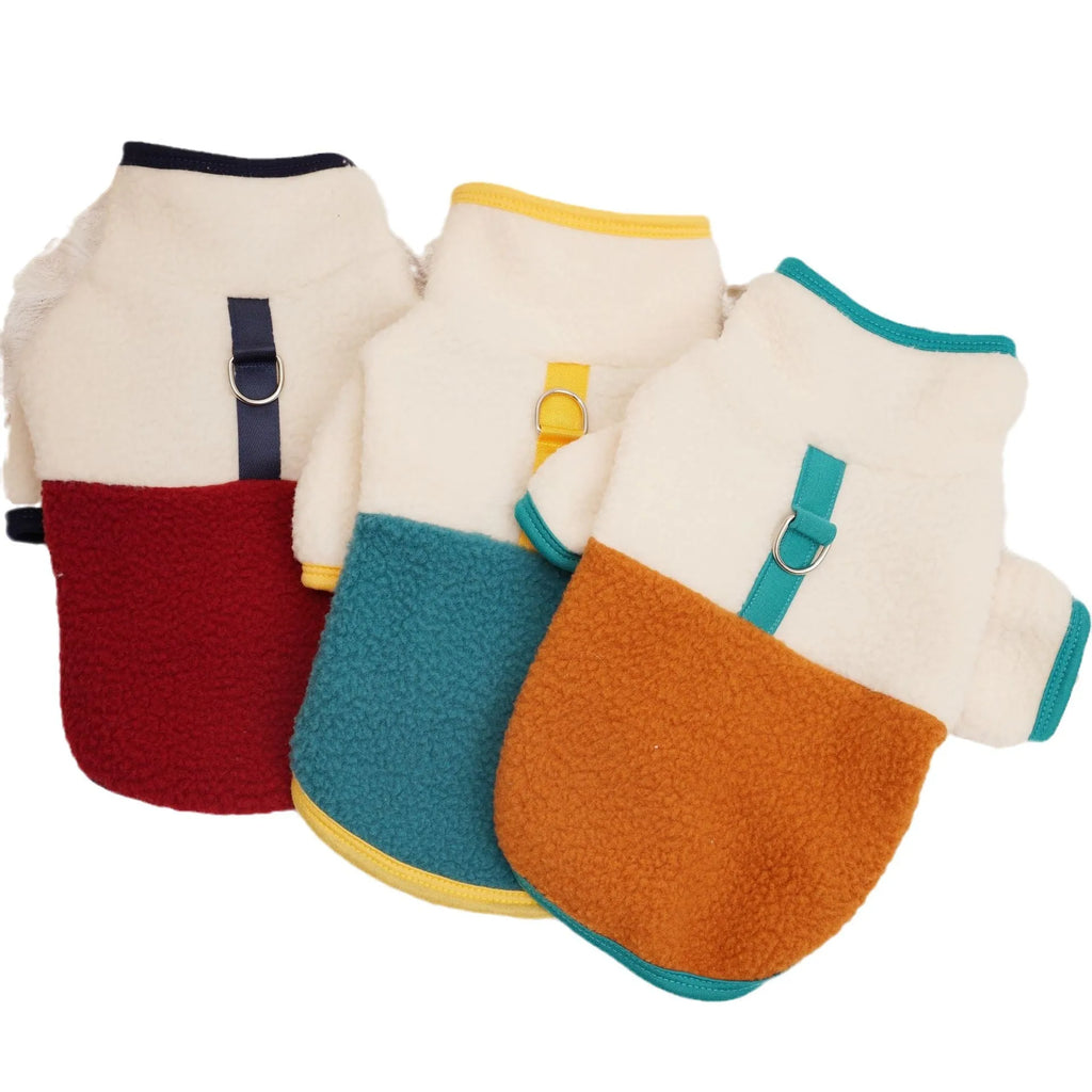 Lambswool pet sweatshirt in caramel colour with Berber fleece thickened construction for autumn winter wear
