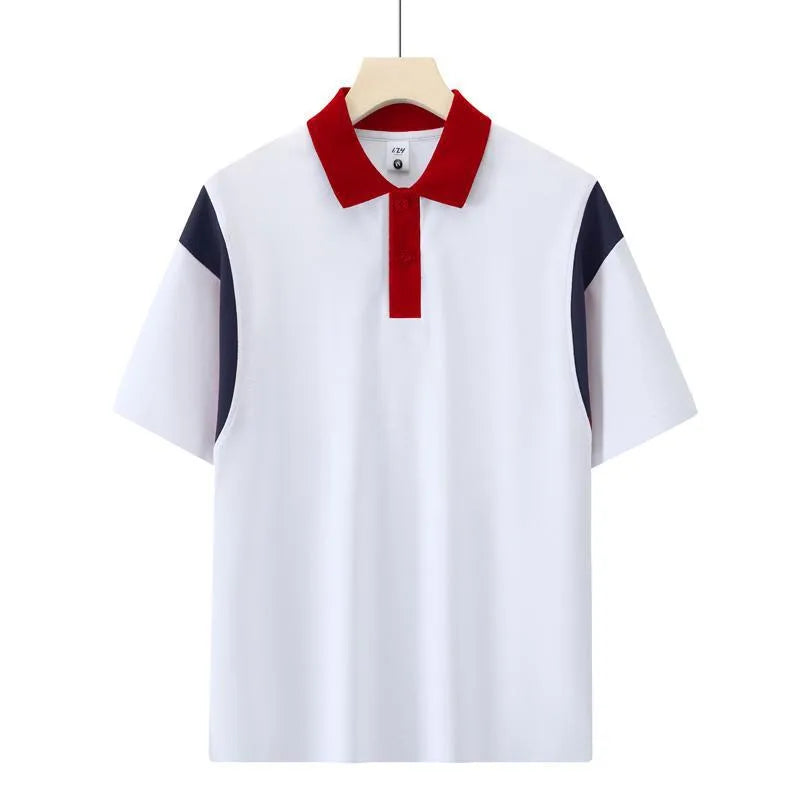 Raglan sleeve cotton T-shirt in black, red, or dark green with loose fit and short sleeves